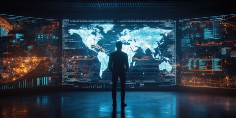 Aufkleber - A high-resolution insight center featuring immersive 3D data visualization tools, delivering deep intelligence for strategic decisions.