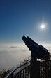 © Ben T. - Sea of ​​fog on the Uetliberg with blue sky in autumn and telescope