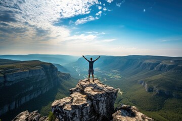 Canvas Print - Mountain nature rock adventure.