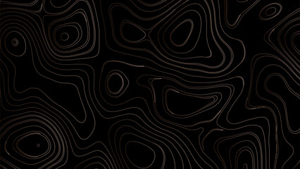 Wall Mural - topo wavy black and white mountain surface, landscape topography line map wavy texture design background.Abstract white on black background Topographic line map pattern.	