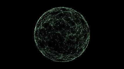 Wall Mural - futuristic green sci-fi sphere in space. technology circle a network connection big data. digital ai