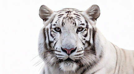 Wall Mural - white tiger, albino isolated on white background studio shot
