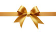 © Ars Nova - luxury yellow gold color satin ribbon with bow PNG, cutout isolated on transparent background. Present, gift, discount, coupon concept graphic resource