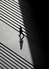 Canvas Print - A people walking on the street silhouette motion black.