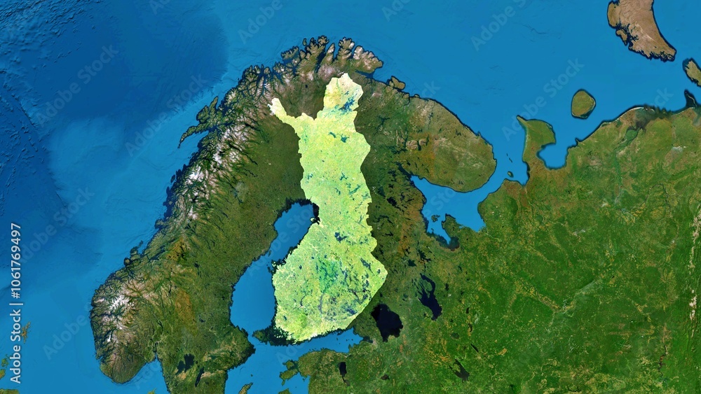 Stock-Illustration „4K Finland Territory Map in Europe, High Resolution ...