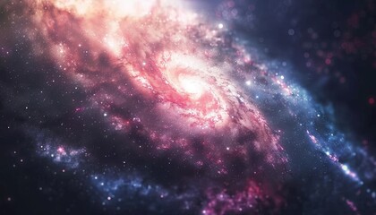 Wall Mural - a cosmic spiral galaxy with glowing stars and nebulae