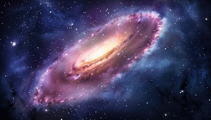 Wall Mural - a spiral galaxy amidst a starry sky