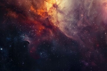 Wall Mural - a cosmic landscape with nebulas and stars