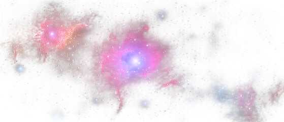 Wall Mural - a vibrant cosmos teeming with myriad stars prominently, a radiant pink-blue binaria at image's heart