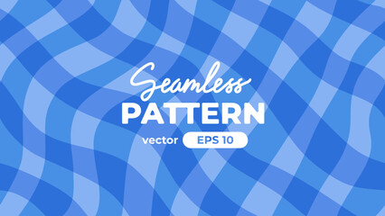 Wall Mural - checkered seamless pattern. cell, cage. abstract shapes. vector set. blue color.