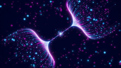Wall Mural - big data artificial intelligence machine learning neural network flow complex information science in