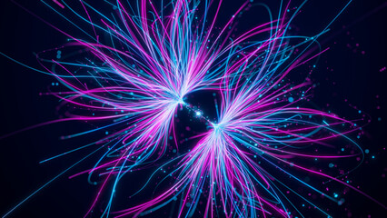 Wall Mural - big data artificial intelligence machine learning neural network flow complex information science in
