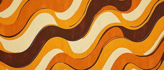 Wall Mural - a colorful, abstract pattern with brown and orange stripes