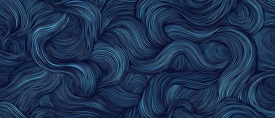 Wall Mural - a blue and white striped pattern of hair