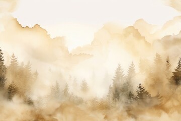 Canvas Print - Forrest watercolor background backgrounds mountain outdoors.