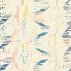 Fototapete - Stylized genome maps with abstract lines create a vibrant pattern representing genetic information