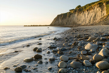 rocky beach landscape with no one