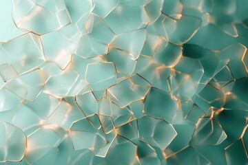 Wall Mural - interwoven geometric shapes in digital artwork
