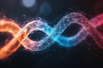 Wall Mural - abstract design of interconnected circles and lines