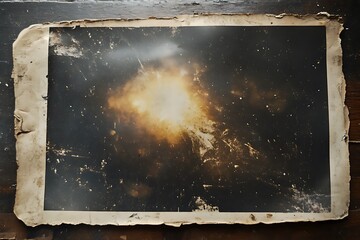 Old photograph of a celestial object with a bright light in the center.