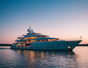 Mega yacht at sea