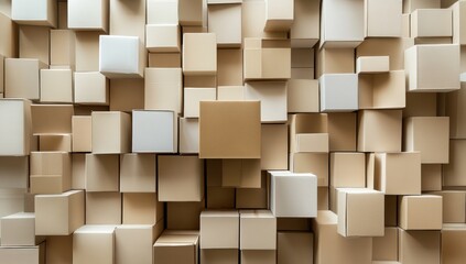 Wall Mural - Abstract Cardboard Box Wall