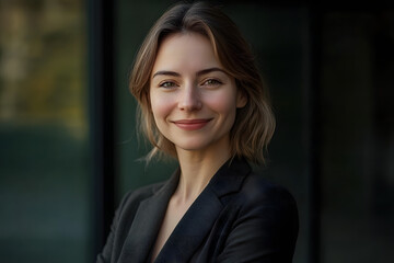 Sticker - Portrait of a smiling business woman standing