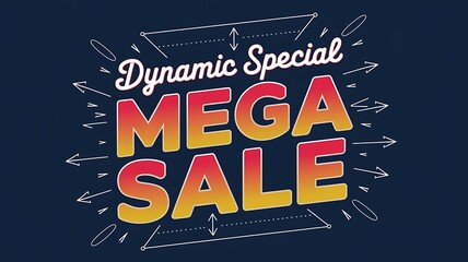 Dynamic Special Mega Sale Graphic with White Arrows