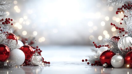 Aufkleber - Elegant Christmas Ornaments with Sparkling Holiday Background and Festive Decorations : Generative AI