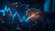 © The Little Hut - Futuristic Hand Interacting with Digital Financial Graph Interface : Generative AI