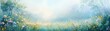© Nakorn - Softfocused dreamy meadow scene with wildflowers gently dancing in the breeze under a gentle sunlight