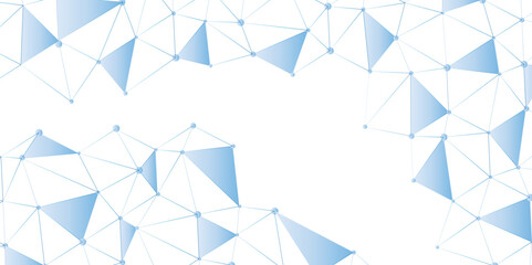 Aufkleber - Abstract geometric polygonal background shape pattern and molecular design  Network connection structure. Communication and web concept digital net web line Big data visualization, vector illustration