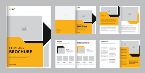 Wall Mural - Clean and professional corporate 08 page editable brochure design template