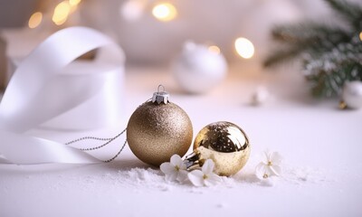 Wall Mural - silver christmas ball