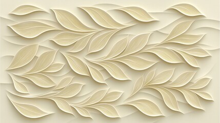 Wall Mural - Beautiful, intricate design of leaves that are arranged in a way that creates a sense of movement and flow. The leaves are made of paper and appear to be delicate and fragile