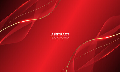 Abstract red gold light luxury wave curve with blank space for text place design modern creative background vector