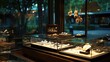 © redflower - Modern Jewelry Store Interior with Sleek Design and Elegant Display Cases