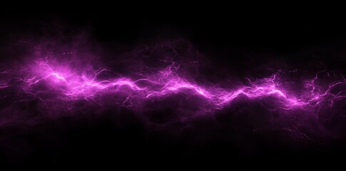 Poster - Lightning bolt with branches isolated on black background. Electric bolt with branches.