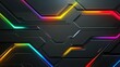 © anis rohayati - Abstract background rainbow glowing neon lines gray wall modern cyber gaming theme wallpaper AI generated image