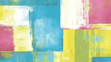 Canvas Print - playful colorful wallpaper with square patterns
