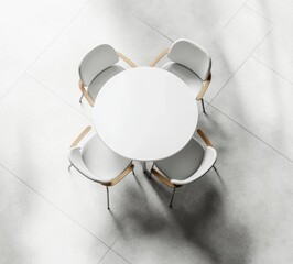 Wall Mural - White Table & Chairs.