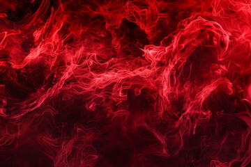 An abstract background featuring swirling red smoke or vapor against a dark backdrop, creating a dramatic and intense visual effect.