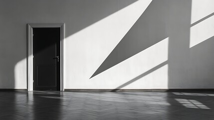 Wall Mural - monochrome triangle shadows in interior setting