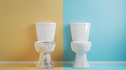 Two toilets, one sparkling clean and the other in desperate need of a good scrub.  Which one would you choose?