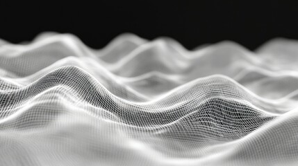 Abstract tech waves in wireframe style, perfect for science and innovation presentations
