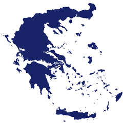 Wall Mural - silhouette map of greece with country capitals