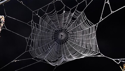 Spider web on a black background