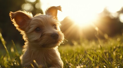 Canvas Print - Puppy in the Sun.