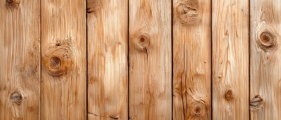 Wall Mural -  A tight shot of a weathered wooden fence, showcasing knots on its rough sides and intricate wood grain pattern