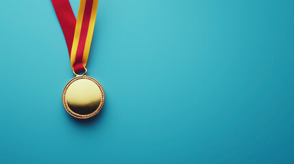 the winner received a gold medal and a ribbon as a prize for their macro sport success. gold, ribbon